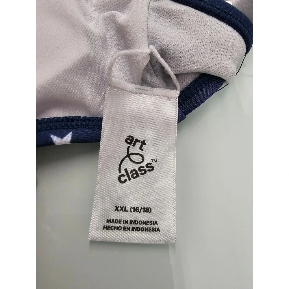Art Class Girls Americana Triangle Bikini Top Blue Polyester Swimwear Size XL